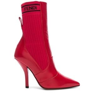 Red Fendi socks boots size 8